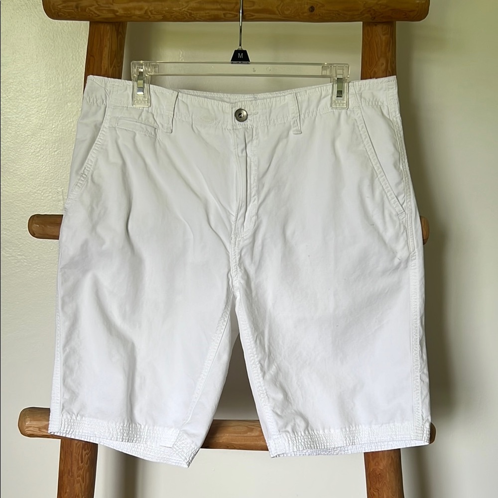 Calvin Klein White Flat Front Shorts